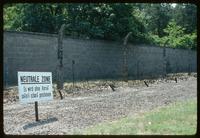 Sachsenhausen Concentration Camp : Warning sign of no entry to "kill zone"