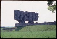 Majdanek Concentration Camp : Front of main memorial from visitors' parking lot