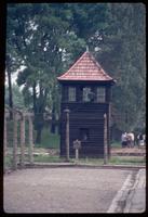 Auschwitz Concentration Camp : Guard tower along the camp perimeter fence line