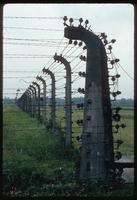 Birkenau Concentration Camp : Fencing with disembarcation rail siding to the rear