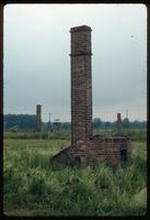 Birkenau Concentration Camp : Derelict barracks chimney in camp B1