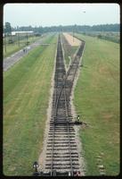 Birkenau Concentration Camp : View of disembarcation siding and platform from same guard tower