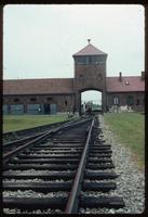 Birkenau Concentration Camp : View along rail tracks from disembarcation platform to entry gate