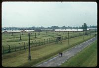 Birkenau Concentration Camp : View of Camp B1 from guard tower above rail entry point
