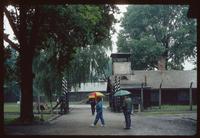 Auschwitz Concentration Camp : View looking off-site through the main entry gate at Camp 1