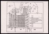 Birkenau Concentration Camp : Site plan of Camp 2, Birkenau, with main gate between areas B1-B2