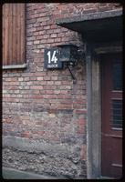 Auschwitz Concentration Camp : Close-up photo of Barracks #14 door