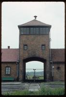 Birkenau Concentration Camp : View through rail entry point along rail siding tracks