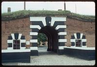 Theresienstadt Concentration Camp : Close-up of main entry gate