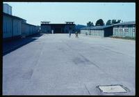 Mauthausen Concentration Camp : View back to the entry gate from the barracks