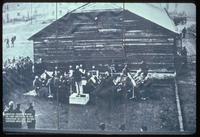 Auschwitz Concentration Camp : Camp orchestra playing at Camp 1 gate