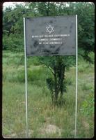 Chelmno Concentration Camp : Entry sign commemorating Jewish victims