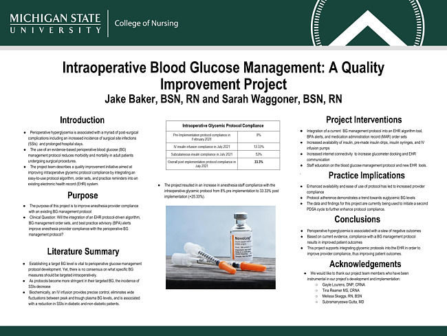 Intraoperative blood glucose management : a quality improvement project