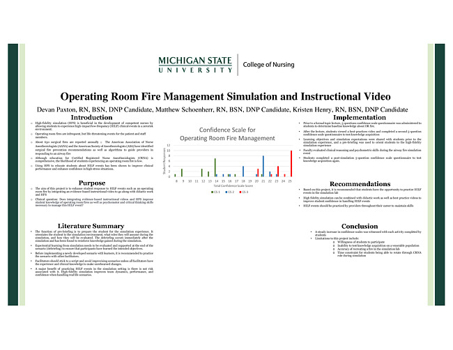 Operating room fire management simulation and instructional video