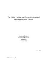 The initial position and postural attitudes of driver occupants, posture