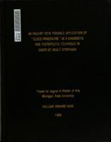 An inquiry into possible application of "cloze procedure" as a diagnostic and theraputic technique in cases of adult dyphasia
