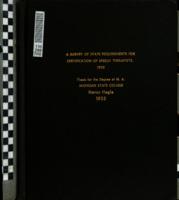 A survey of state requirements for certification of speech therapists