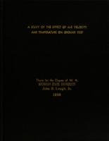 A study of the effect of air velocity and temperature on ground beef