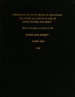 A research method for the analysis of organizational goal-setting and action the Pakistan Academy for Rural Development