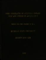 Some correlates of attitudes toward self and others in adolescence
