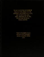 The implementation experience of selected rural areas with the Emergency Employment Act of 1971, and the State and Local Fiscal Assistance Act of 1972 : implications for special revenue sharing