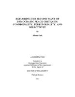 Exploring the second wave of democratic peace critiques : commonality, territoriality, and selectivity