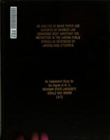 An analysis of major topics and subtopics of business law considered most important for instruction in the Lansing Public Schools as determined by Lansing area attorneys