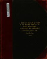 A study of the flow of water in the settling basins of the Detroit water works, its efficiency and improvement