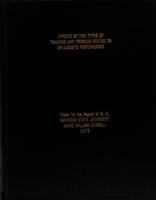 Effects of two types of training and problem status on syllogistic performance