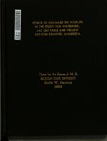 Effects of drainage on wildlife in the Stony Run Watershed, Lac Qui Parle and Yellow Medicine Counties, Minnesota