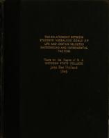 The relationship between students' verbalized goals of life and certain selected background and experiential factors