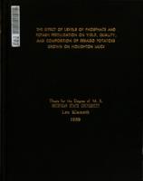 The effect of levels of phosphate and potash fertilization on yield, quality, and composition of sebago potatoes grown on houghton muck