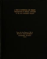 A study of past experience and present participation in physical activities of Tel Aviv University faculty