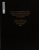 The use of the demonstration-interview technique in estimating the institutional acceptance of dehydrated mashed potato products