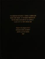 The design of catechesis : toward a curriculum design and theory of catechist preparation for religious education in the Catholic Church of the Post Vatican era