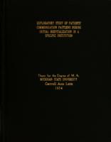 Exploratory study of patients' communication patterns during initial hospitalization in a specific institution