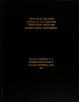 Dimensions of long chain molecules in dilute solutions : thermodynamic effects and intrinsic viscosity measurements