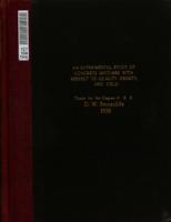 An experimental study of concrete mixtures with respect to quality, density, & yield