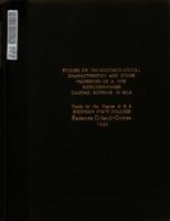 Studies on the bacteriological characteristics and other properties of a few micro-organisms causing ropiness in milk