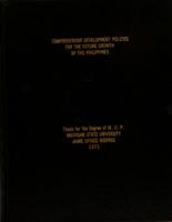 Comprehensive development policies for the future growth of the Philippines