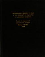 Methodological problems in the study of area personality : an examination of a Kroeberian proposition