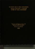 The state's role in urban development : toward providing a workable pattern of local government