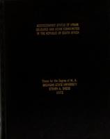 Socioeconomic status of urban coloured and Asian communities in the Republic of South Africa