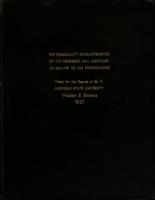 The personality characteristics of the residence hall assistant as related to job performance