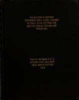 The relation of mothers' preferences about eating together to family eating patterns and selected housing features and furnishings