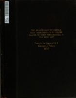 The relationship of certain body measurements of feeder calves to their performance in the feed lot