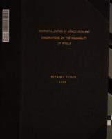 Recrystallization of armco iron and observations on the weldability of steels