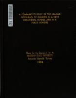 A comparative study of the hearing proficiency of children in a boys vocational school and in a public school