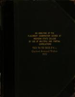 An analysis of the placement examination scores at Michigan state college by use of multiple and partial correlations