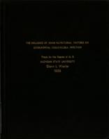 The influence of some nutritional factors on experimental hog-cholera infection